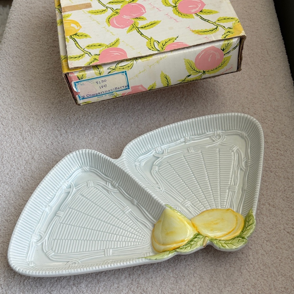 MCM Vintage Georges Briard “Lemon Basket” Platter w/Orig. Box — EXC. CONDITION
